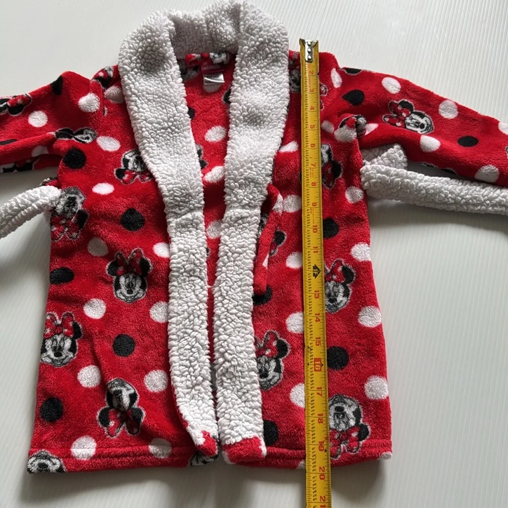 Disney JR. Minnie Mouse - Red, black and white robe.  Size 2T-3T